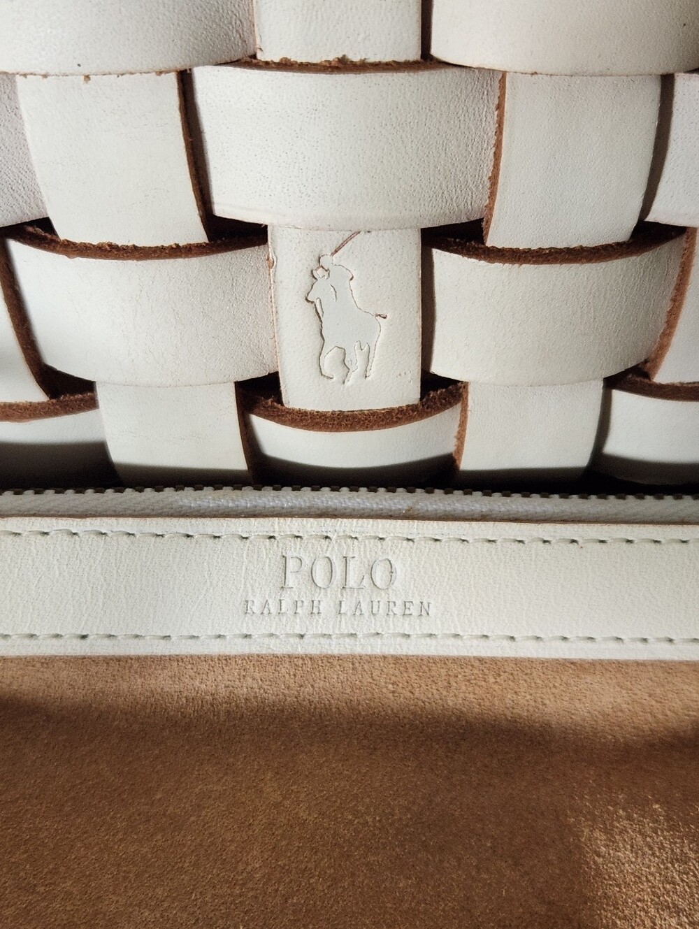 🤍HTF Polo Ralph Lauren🤍 - White Woven Mini Bellport Bag - Picture 5 of 15